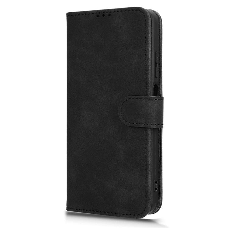 For Infinix Hot 50 5G Leather Case Skin-Feel Anti-Drop Wallet Flip Phone Cover - Black