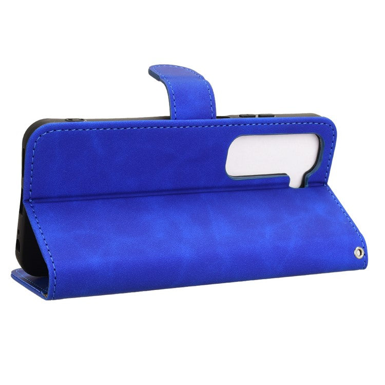 For Infinix Hot 50 5G Leather Case Skin-Feel Anti-Drop Wallet Flip Phone Cover - Blue