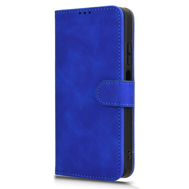 For Infinix Hot 50 5G Leather Case Skin-Feel Anti-Drop Wallet Flip Phone Cover - Blue