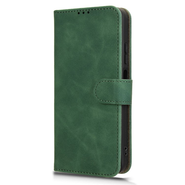 For Infinix Hot 50 5G Leather Case Skin-Feel Anti-Drop Wallet Flip Phone Cover - Green