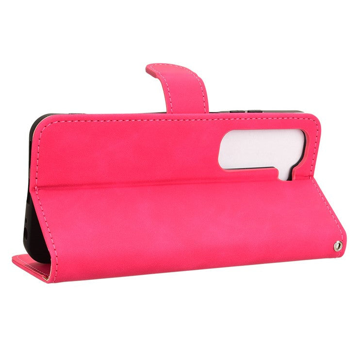 For Infinix Hot 50 5G Leather Case Skin-Feel Anti-Drop Wallet Flip Phone Cover - Rose