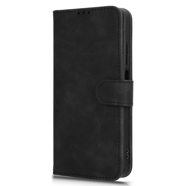 For Infinix Hot 50 4G Leather Case Skin-Feel Anti-Drop Wallet Flip Phone Cover - Black