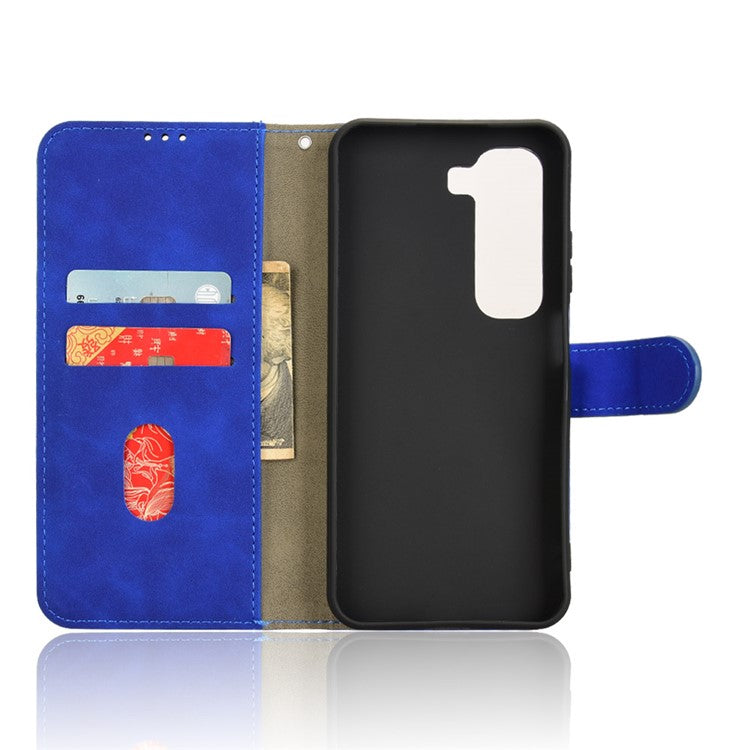 For Infinix Hot 50 4G Leather Case Skin-Feel Anti-Drop Wallet Flip Phone Cover - Blue