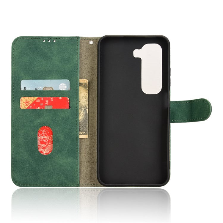 For Infinix Hot 50 4G Leather Case Skin-Feel Anti-Drop Wallet Flip Phone Cover - Green