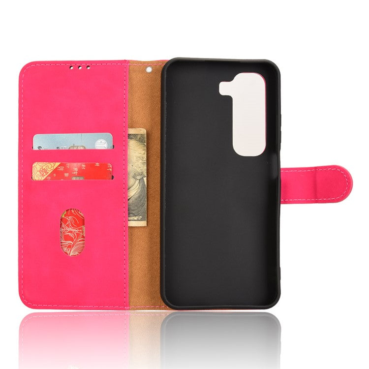 For Infinix Hot 50 4G Leather Case Skin-Feel Anti-Drop Wallet Flip Phone Cover - Rose