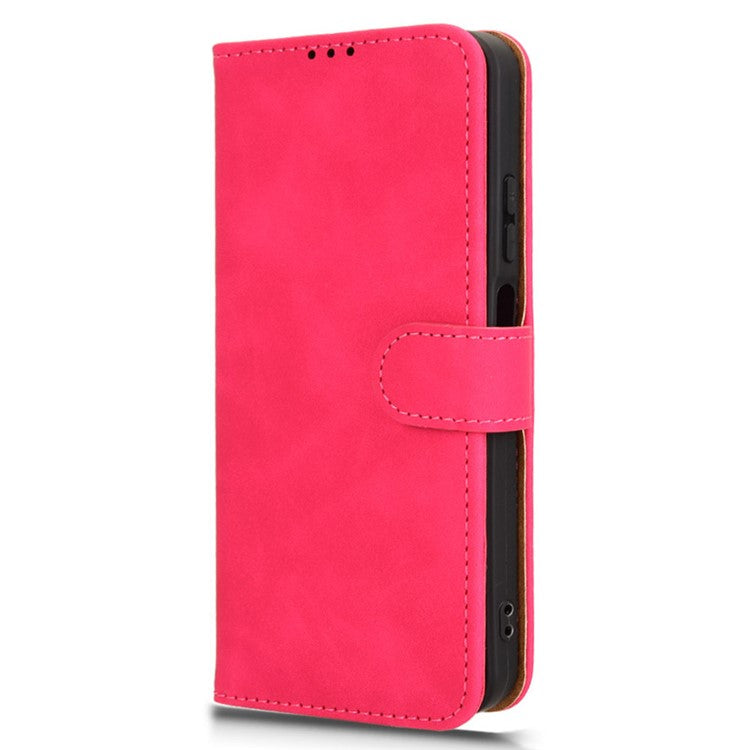 For Infinix Hot 50 4G Leather Case Skin-Feel Anti-Drop Wallet Flip Phone Cover - Rose