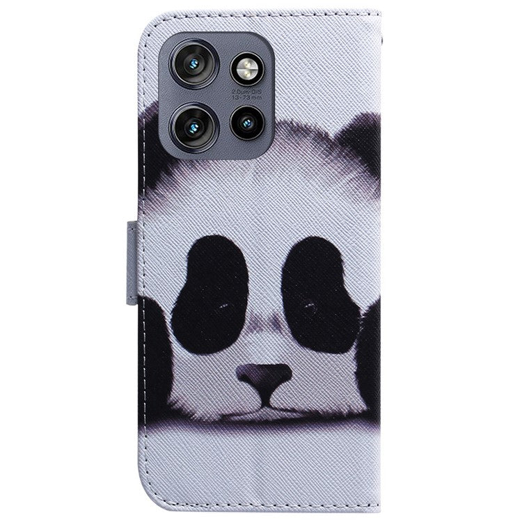 For Motorola Edge 50 Neo 5G / Moto S50 5G / Thinkphone 25 5G Wallet Case Pattern Print Leather Phone Cover - Panda