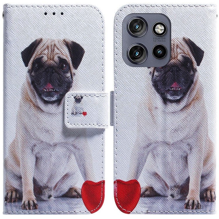 For Motorola Edge 50 Neo 5G / Moto S50 5G / Thinkphone 25 5G Wallet Case Pattern Print Leather Phone Cover - Dog