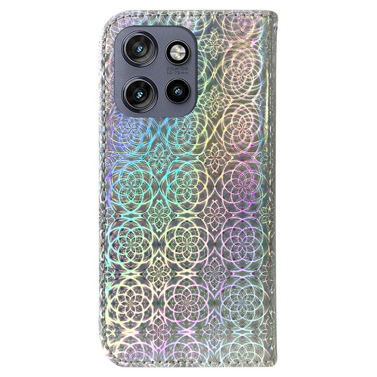 For Motorola Edge 50 Neo 5G / Moto S50 5G / Thinkphone 25 5G Stand Case Dazzling Flower Leather Phone Cover - Grey