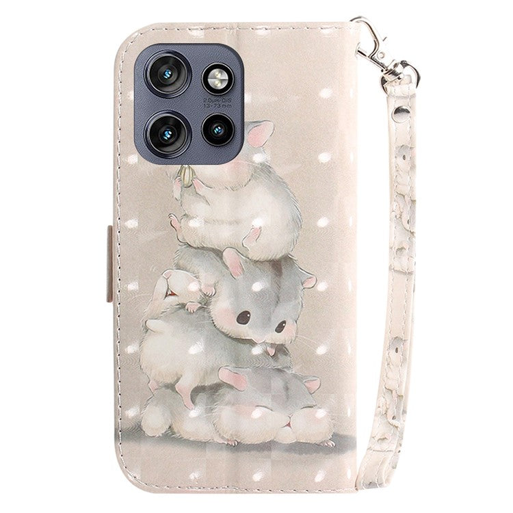 For Motorola Edge 50 Neo 5G / Moto S50 5G Case Pattern Printing Leather Wallet Phone Cover - Stacking Squirrels