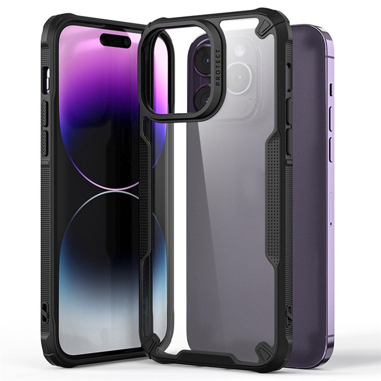 For iPhone 16 Pro Case PC+TPU Phone Cover Anti-Drop Phone Case - Black