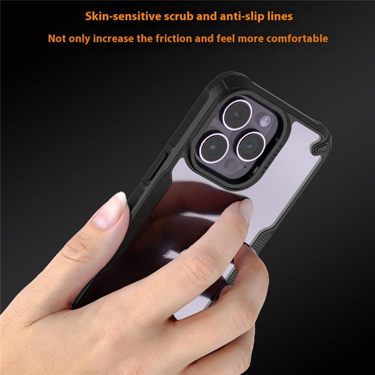 For iPhone 16 Pro Case PC+TPU Phone Cover Anti-Drop Phone Case - Black