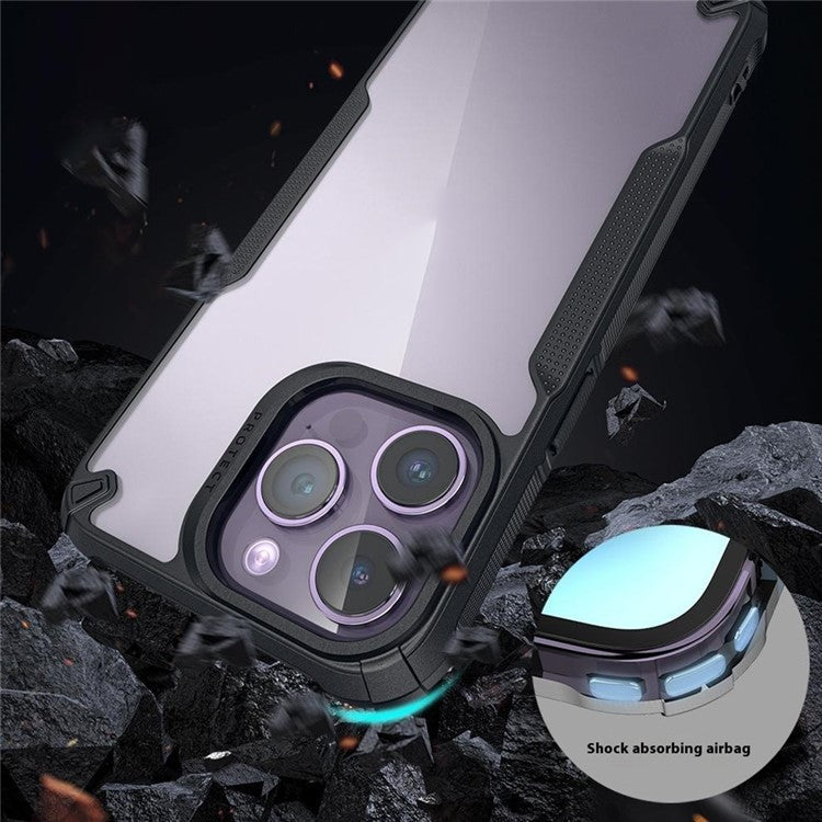 For iPhone 16 Pro Case PC+TPU Phone Cover Anti-Drop Phone Case - Black