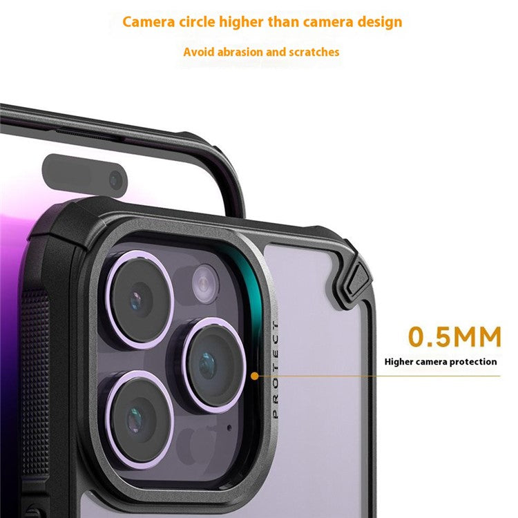 For iPhone 16 Pro Case PC+TPU Phone Cover Anti-Drop Phone Case - Black