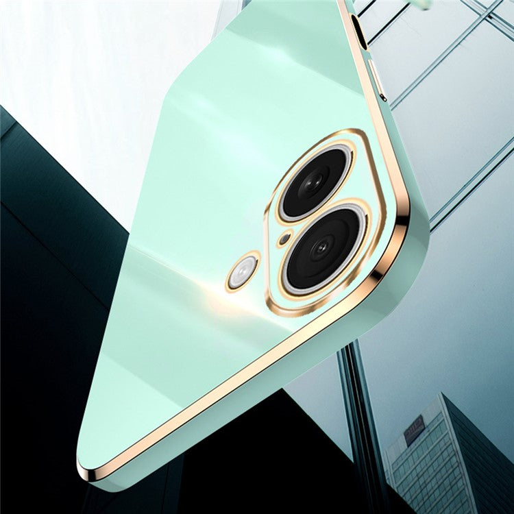 XINLI For iPhone 16 Case TPU Phone Cover with Electroplating Frame - Pink