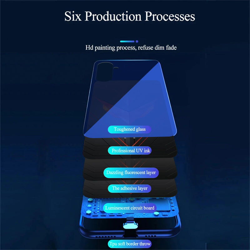 For Samsung Galaxy A16 5G / A16 4G Case Call Flash Series Pattern Printing Tempered Glass + TPU Combo Phone Case - Red Triangle Armor