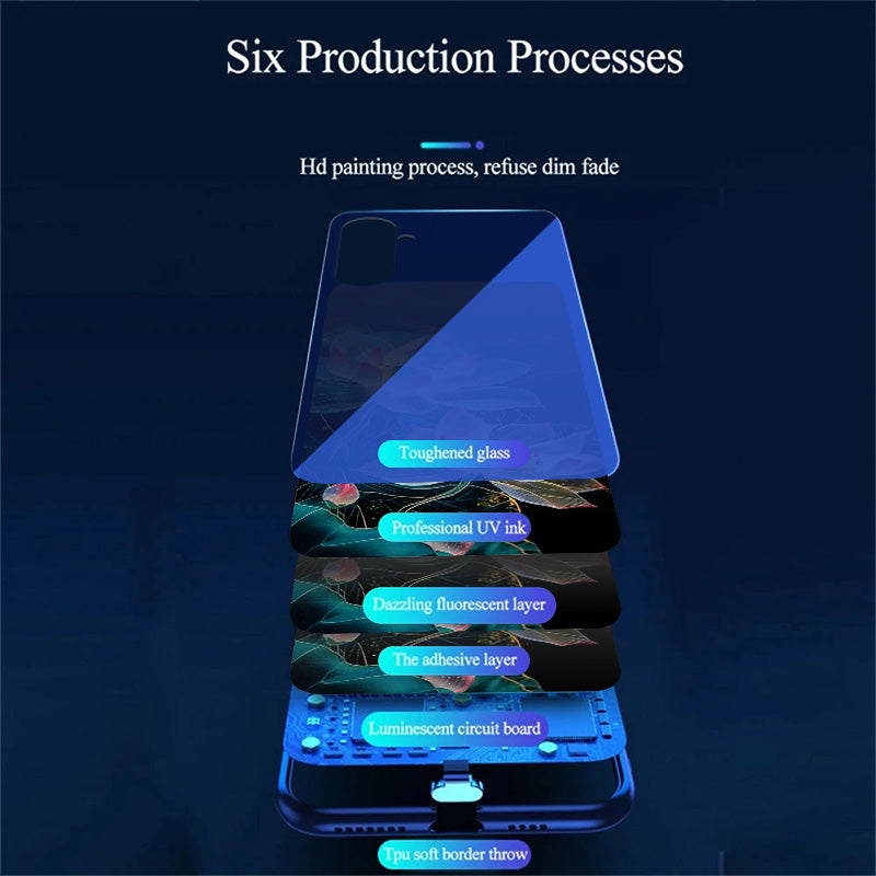 For Samsung Galaxy A16 5G / A16 4G Case Call Flash Series Pattern Printing Tempered Glass + TPU Combo Phone Case - Crystal Lotus