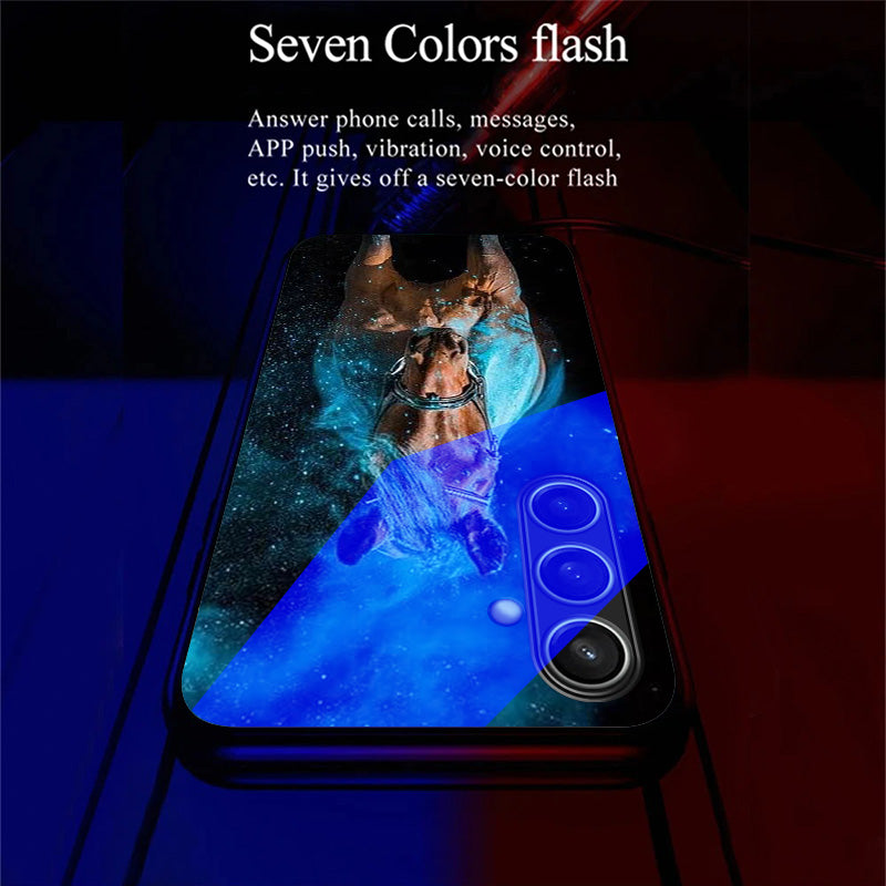 For Samsung Galaxy A16 5G / A16 4G Case Call Flash Series Pattern Printing Tempered Glass + TPU Combo Phone Case - Starlight Horse