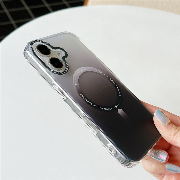 For iPhone 16 Plus Case Compatible with MagSafe IMD Matte Gradient Hard PC Phone Cover - Green