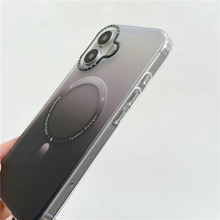For iPhone 16 Plus Case Compatible with MagSafe IMD Matte Gradient Hard PC Phone Cover - Green