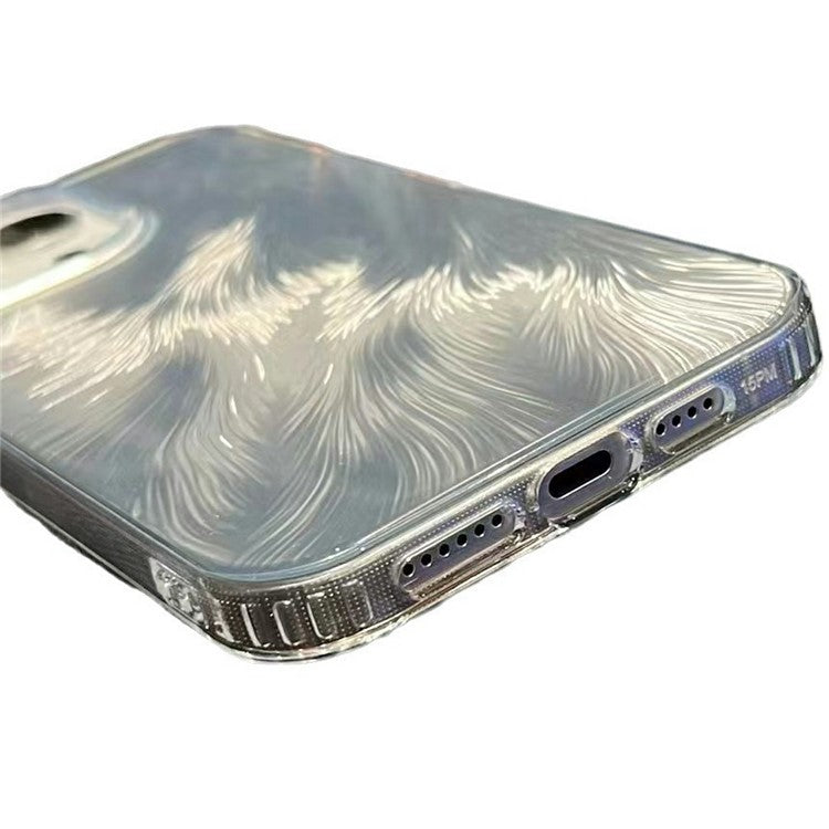 For iPhone 16 Pro Case Fox Tail Pattern Hot Stamping Electroplating Soft TPU Phone Shell - Silver