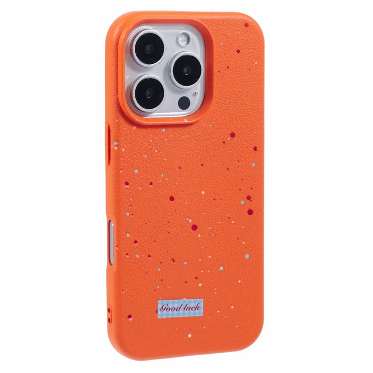 For iPhone 16 Pro Case TPU Splatter Paint Phone Cover - Orange