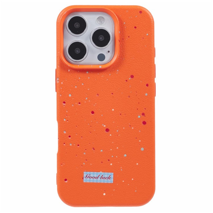 For iPhone 16 Pro Case TPU Splatter Paint Phone Cover - Orange