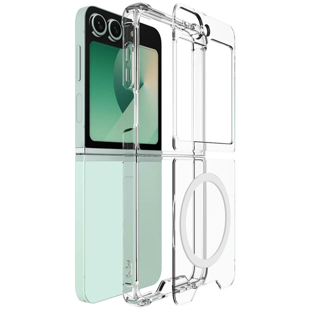IMAK For Samsung Galaxy Z Flip7 FE 5G / Z Flip6 5G Clear Case Compatible with MagSafe Shockproof PC+TPU Phone Cover