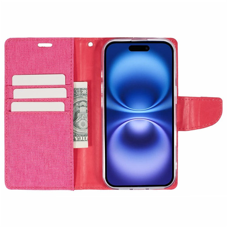 MERCURY GOOSPERY For iPhone 16 Pro Case PU Leather Wallet Phone Cover - Purple