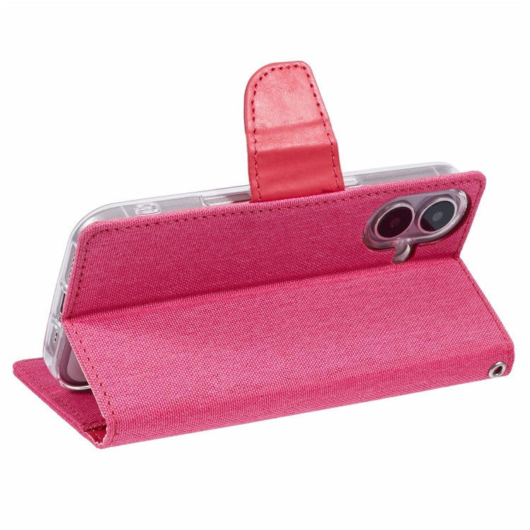 MERCURY GOOSPERY For iPhone 16 Pro Case PU Leather Wallet Phone Cover - Purple