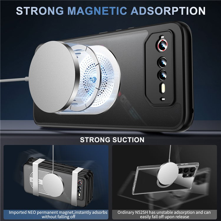 For Asus ROG Phone 6 5G / Phone 6 Pro 5G / Phone 6D 5G Magnetic Case Heat Dissipation Aromatherapy Kickstand Silicone+PC Phone Cover - Silver