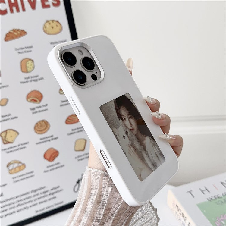 For iPhone 16 Pro E Ink Phone Cover 4-Color Display Pattern Customized Case - White