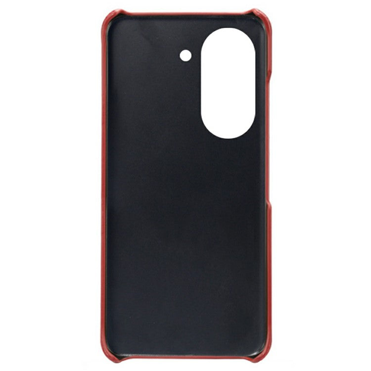 For Asus Zenfone 9 5G Calf Texture PU Leather Coated Hard PC Case Shockproof Protective Phone Cover - Red
