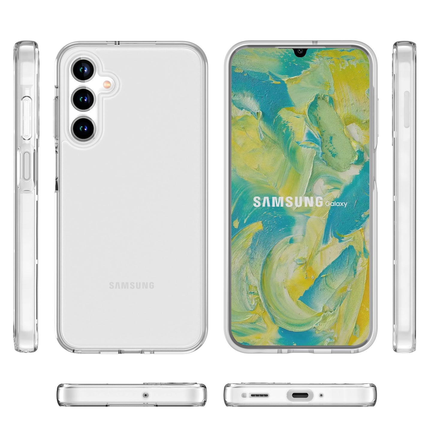 For Samsung Galaxy A16 5G / A16 4G Case PC + TPU Shockproof Clear Phone Cover - Transparent White
