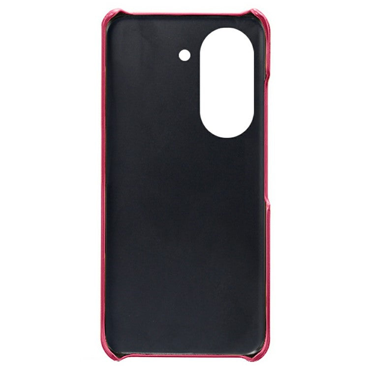 For Asus Zenfone 9 5G Dual Card Slots Design Slim Phone Case PU Leather Coated Hard PC Shockproof Back Cover - Rose