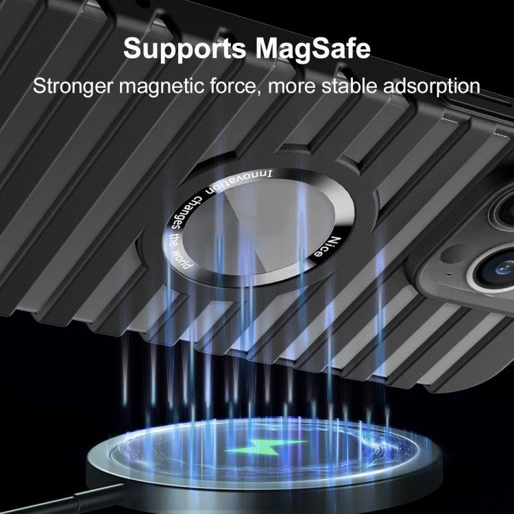 For iPhone 16 Pro Case Compatible with Magsafe Heat Dissipation Drop-Proof PC Phone Cover - Black