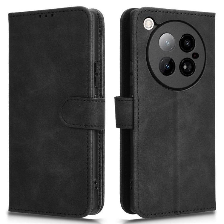 For Infinix Zero 40 4G Leather Case Skin-Feel Anti-Drop Wallet Flip Phone Cover - Black