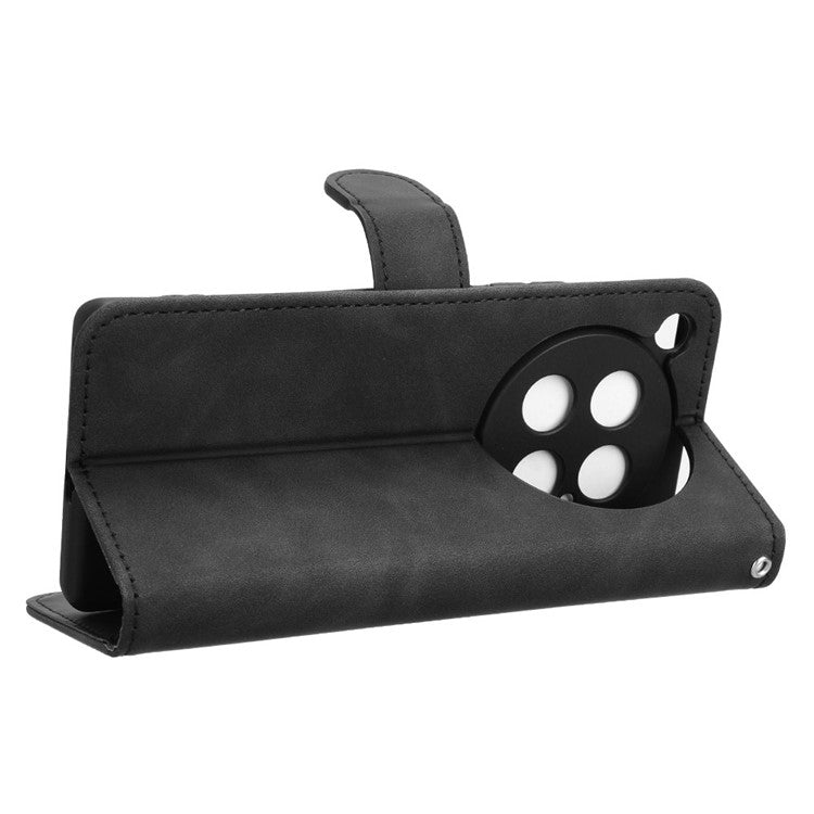 For Infinix Zero 40 4G Leather Case Skin-Feel Anti-Drop Wallet Flip Phone Cover - Black