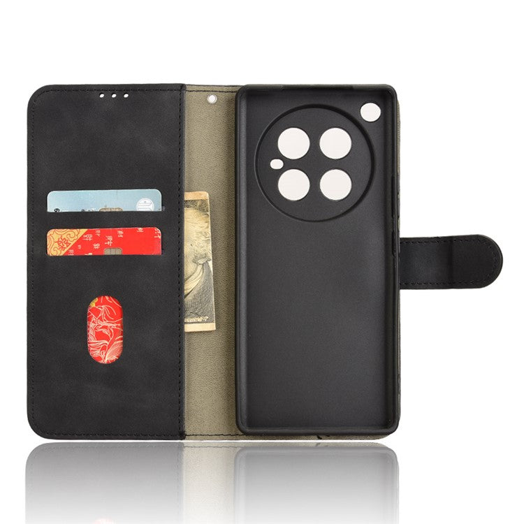 For Infinix Zero 40 4G Leather Case Skin-Feel Anti-Drop Wallet Flip Phone Cover - Black