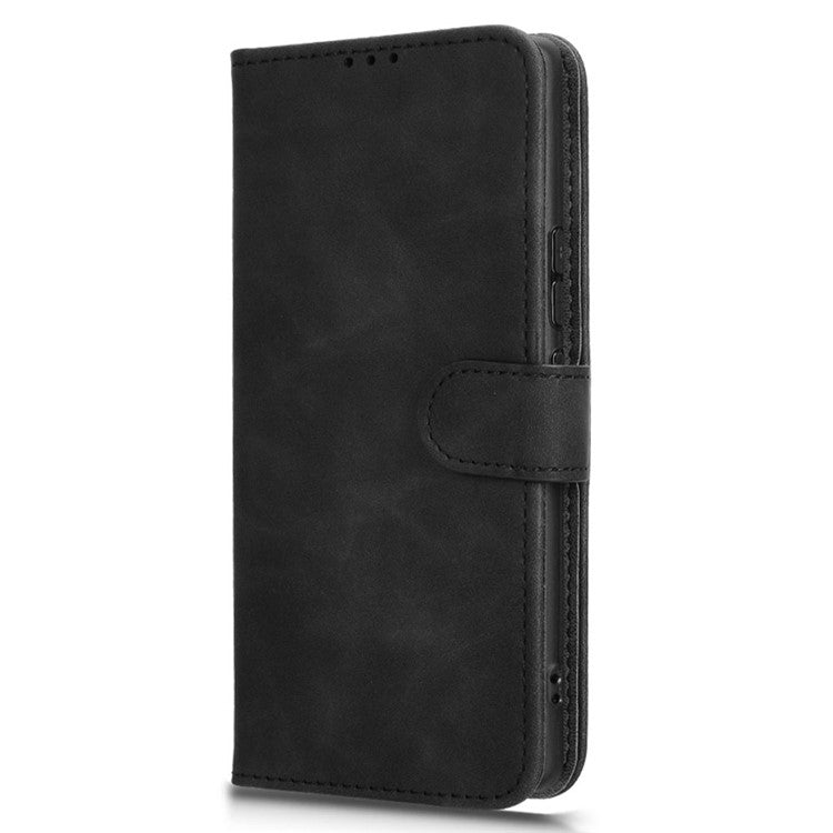 For Infinix Zero 40 4G Leather Case Skin-Feel Anti-Drop Wallet Flip Phone Cover - Black