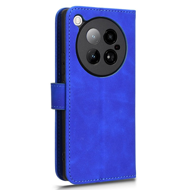 For Infinix Zero 40 4G Leather Case Skin-Feel Anti-Drop Wallet Flip Phone Cover - Blue