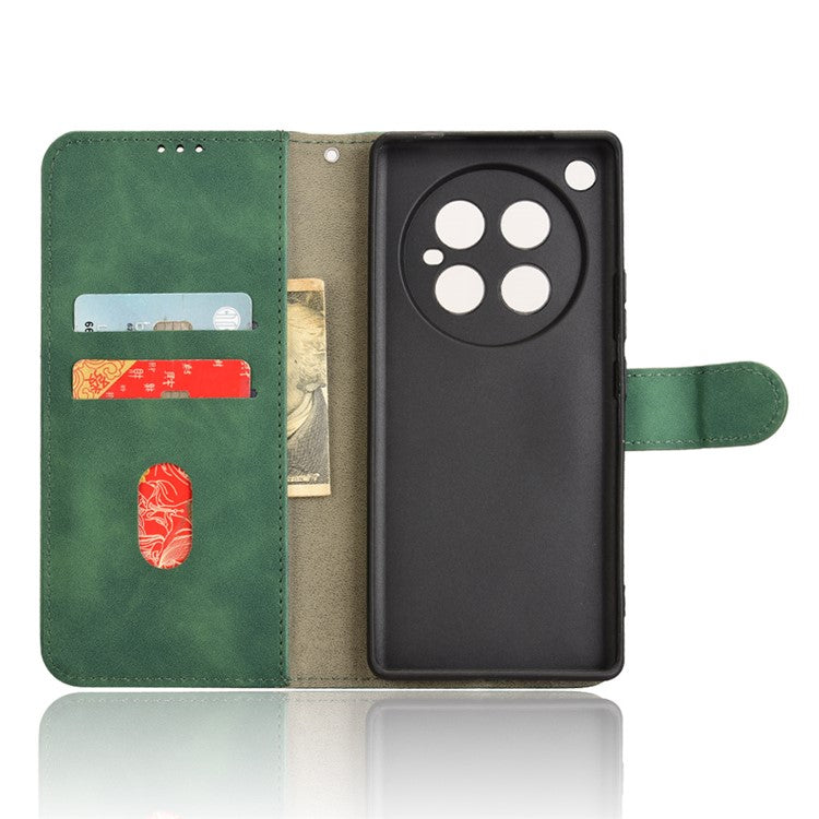 For Infinix Zero 40 4G Leather Case Skin-Feel Anti-Drop Wallet Flip Phone Cover - Green