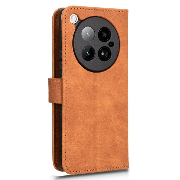 For Infinix Zero 40 4G Leather Case Skin-Feel Anti-Drop Wallet Flip Phone Cover - Brown