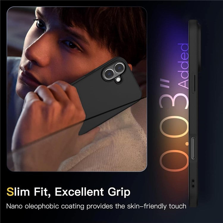 For iPhone 16 Matte TPU Anti-Scratch Phone Case + Tempered Glass Lens Film + 2.5D Arc Edge Screen Protector