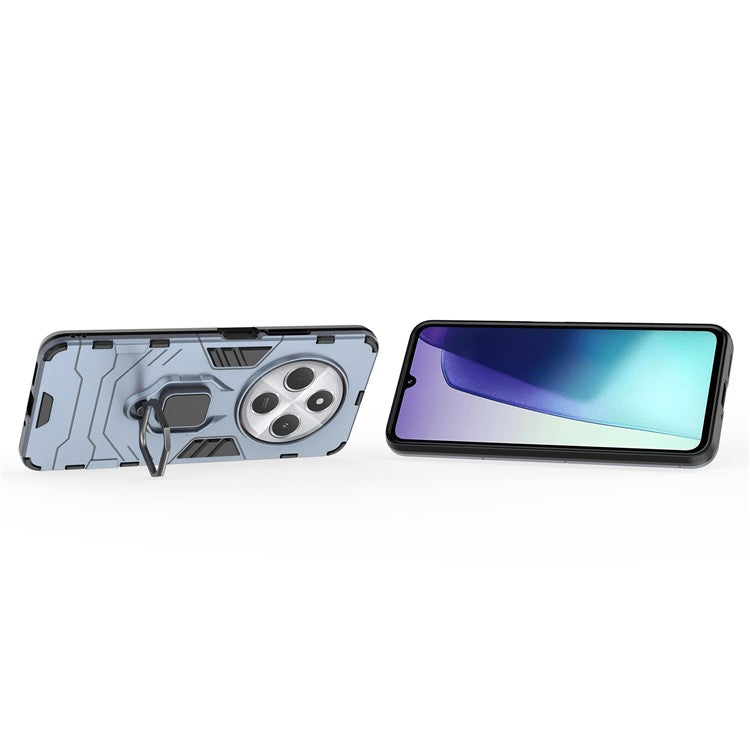 For Xiaomi Poco C75 4G / Redmi 14R 5G / 14C 4G Case PC+TPU Protective Phone Cover with Ring Kickstand - Blue