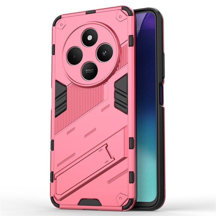 For Xiaomi Poco C75 4G / Redmi 14R 5G / 14C 4G Case PC+TPU Shockproof Phone Cover with Kickstand - Rose