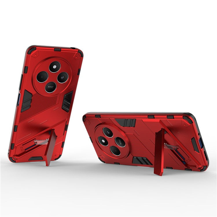 For Xiaomi Poco C75 4G / Redmi 14R 5G / 14C 4G Case PC+TPU Shockproof Phone Cover with Kickstand - Red
