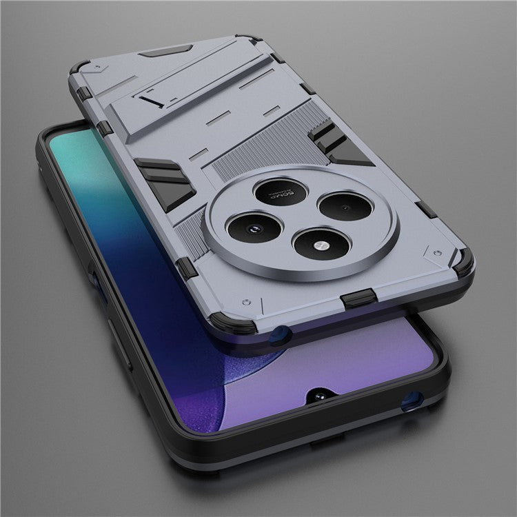 For Xiaomi Poco C75 4G / Redmi 14R 5G / 14C 4G Case PC+TPU Shockproof Phone Cover with Kickstand - Dark Blue