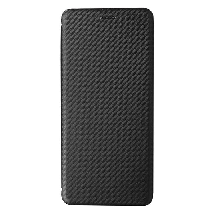 For Xiaomi Poco C75 4G / Redmi 14R 5G / 14C 4G Case Carbon Fiber Texture Drop-Proof PU Leather Phone Cover - Black