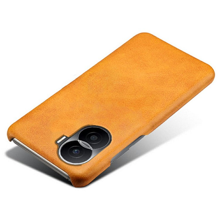 For Honor X40i 5G Slim Shockproof Phone Cover Calf Texture PU Leather Coated Hard PC Anti-Scratch Phone Case - Orange